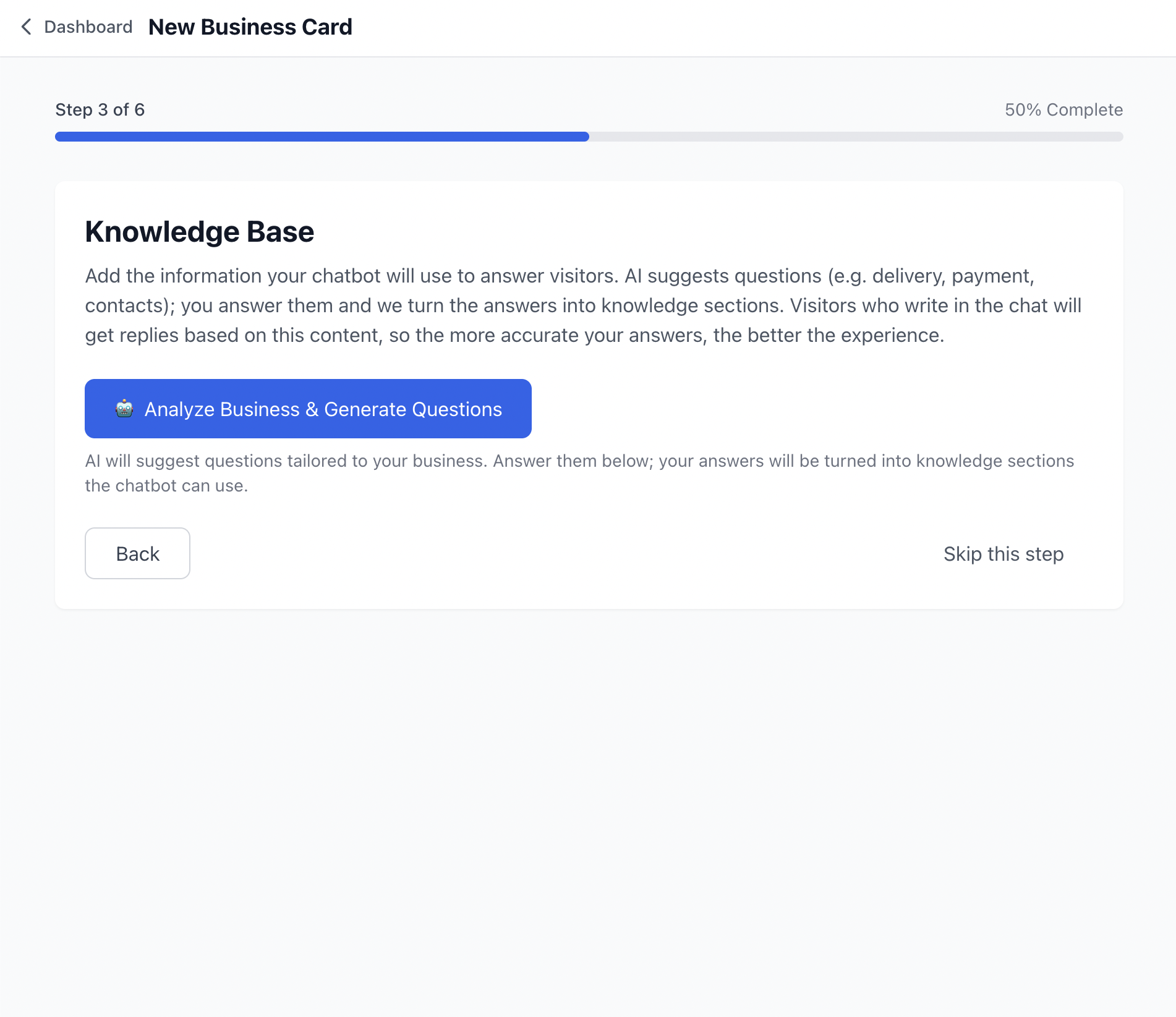 Setup wizard step 3